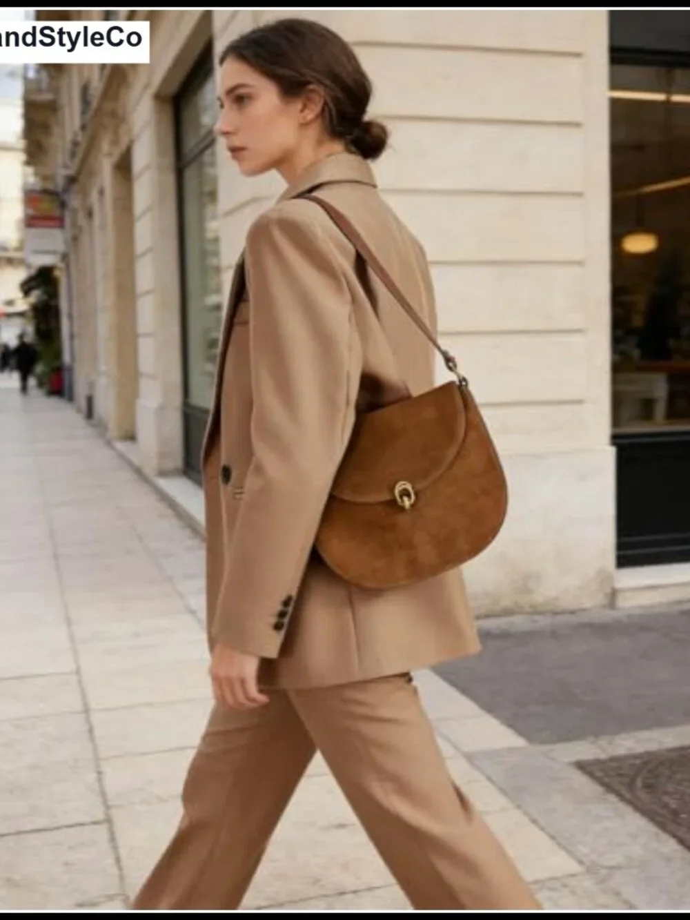 Handmade Genuine Suede Leather Crossbody Bag for Women, Adjustable Strap